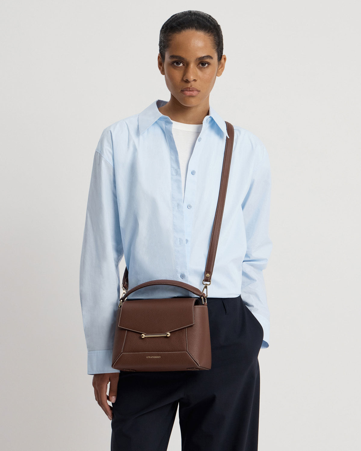 Mosaic Bag - Chocolate with Vanilla Stitch - View 8
