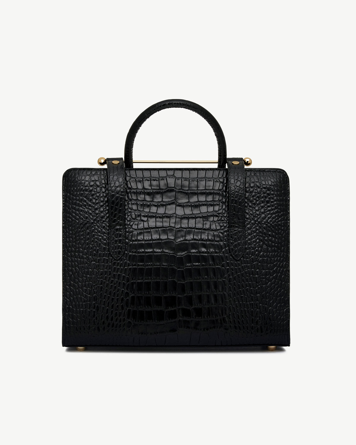 Midi Tote - Croc-Embossed Leather Black - View 4