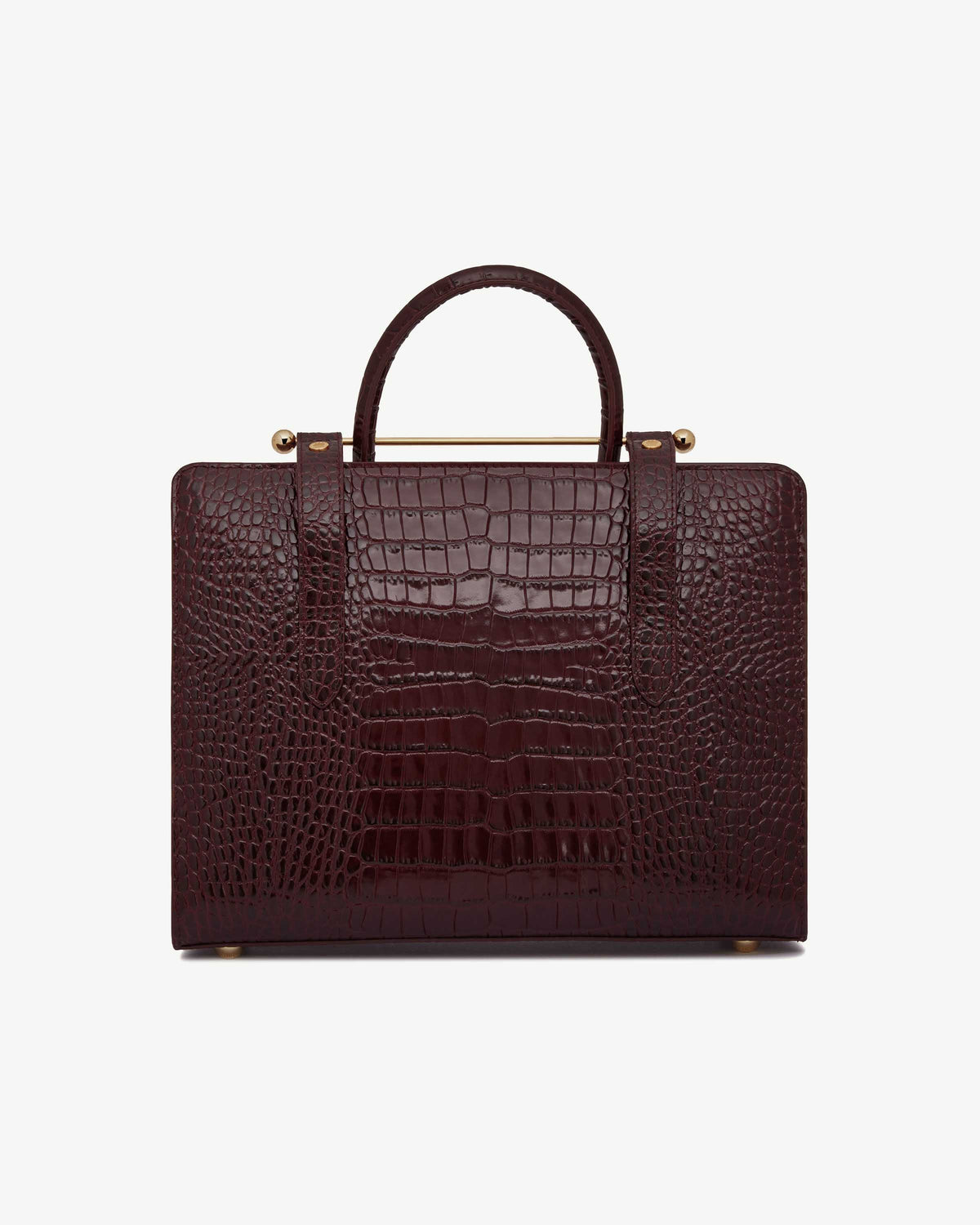 Midi Tote - Croc-Embossed Leather Burgundy - View 4