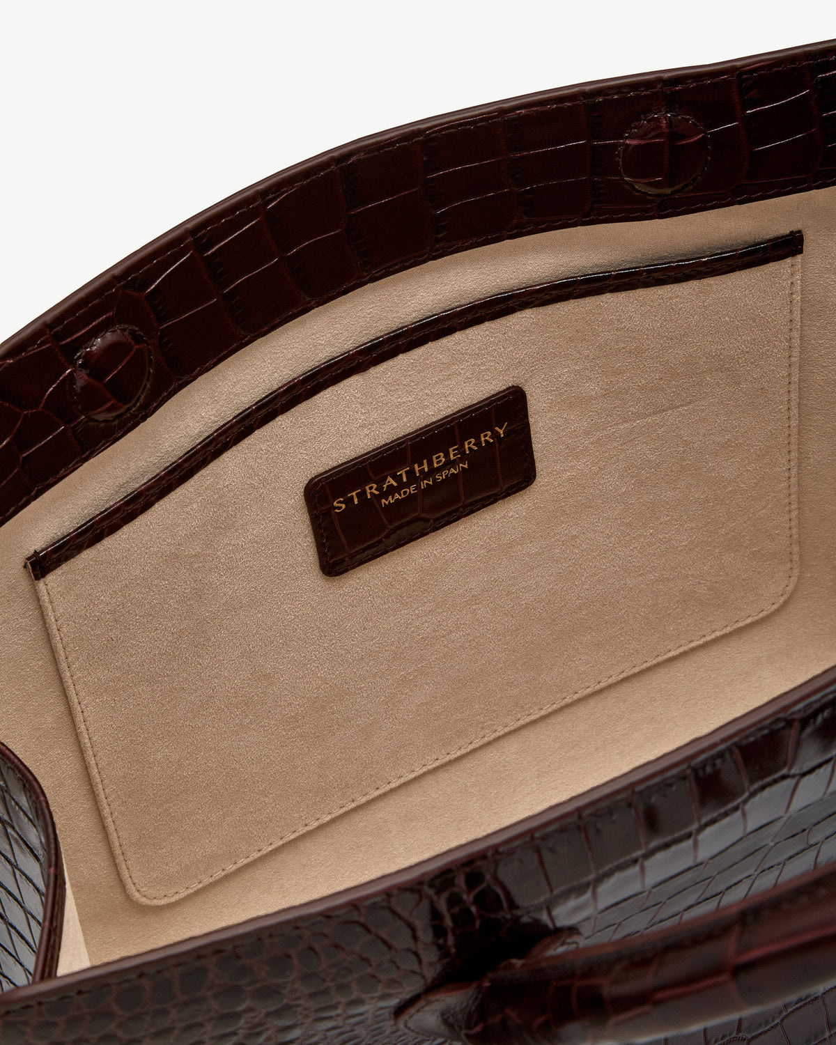 Midi Tote - Croc-Embossed Leather Burgundy - View 8