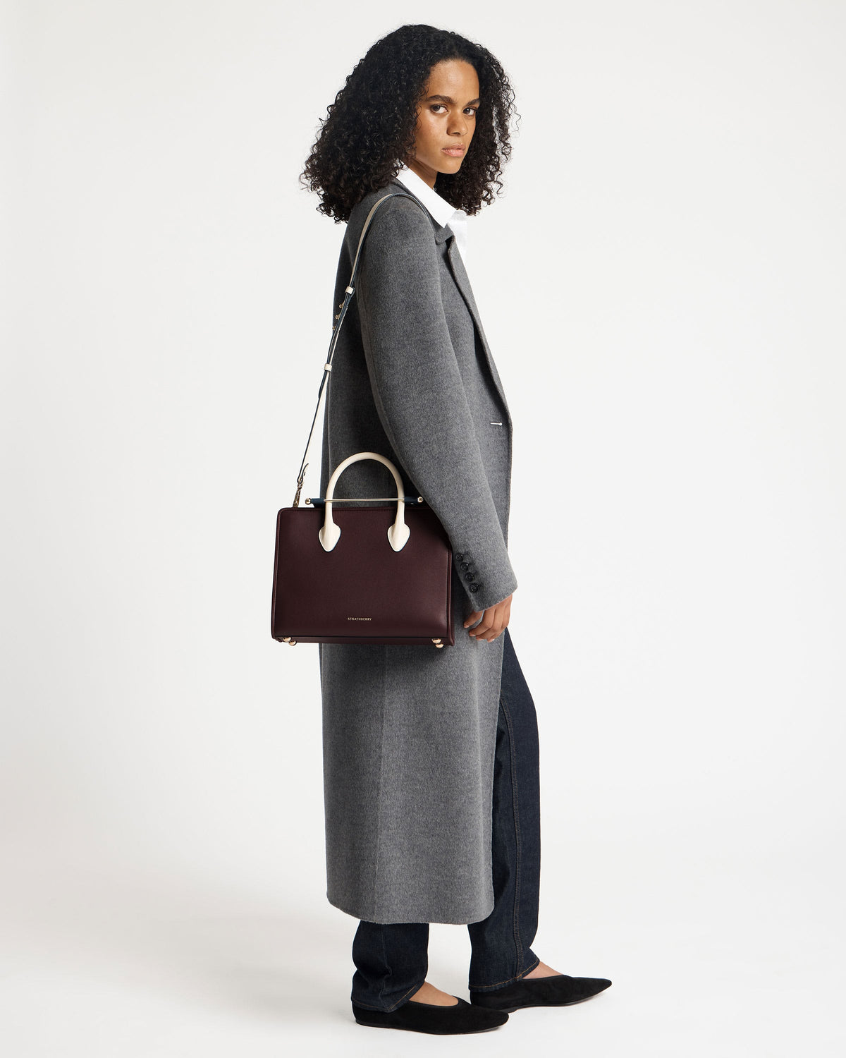 Midi Tote - Burgundy/Navy/Vanilla - View 9