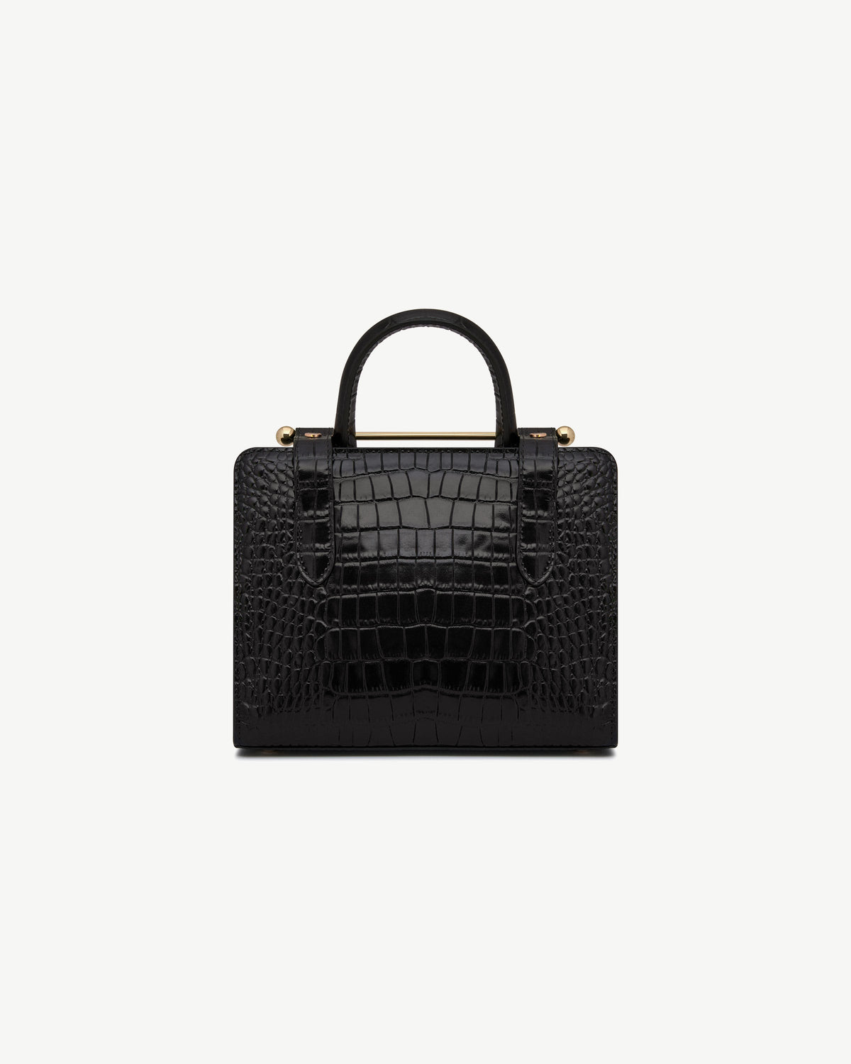 Mini Tote - Croc-Embossed Leather Black - View 4