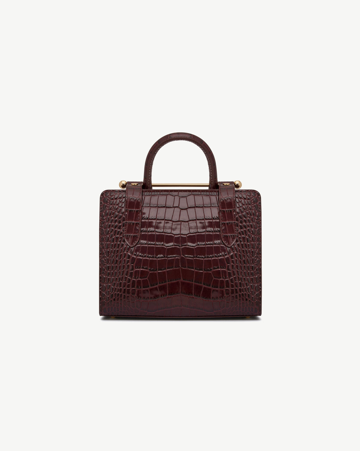 Mini Tote - Croc-Embossed Leather Burgundy - View 4