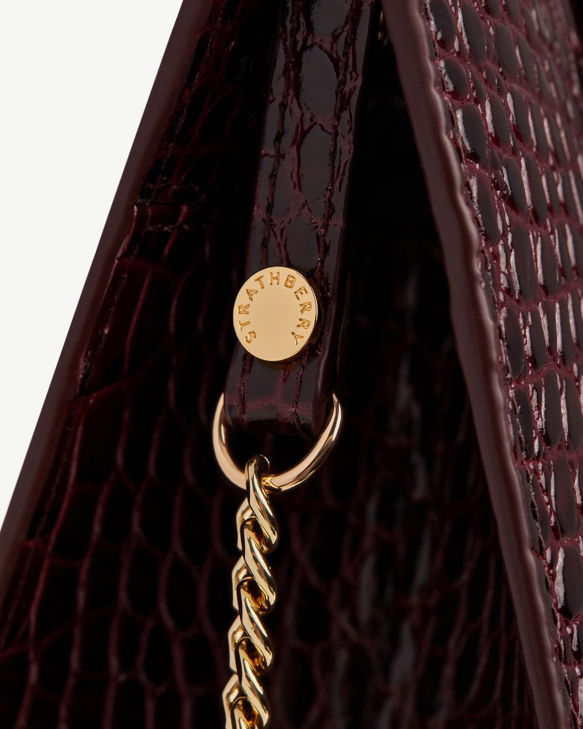 Mini Tote - Croc-Embossed Leather Burgundy - View 6