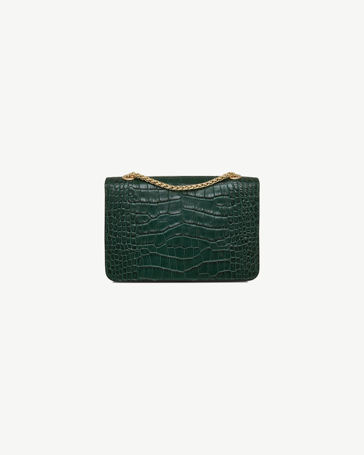 East/West Mini - Croc-Embossed Leather Bottle Green - View 4