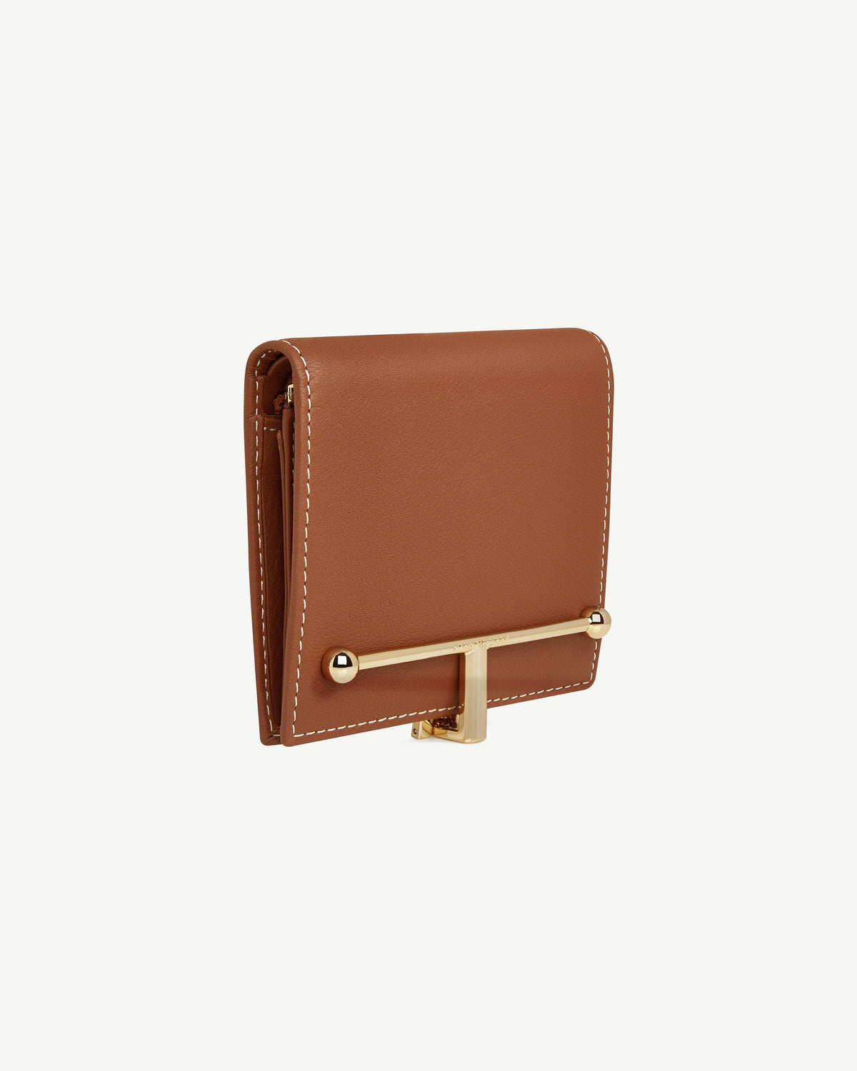 Melville Street Wallet - Chestnut with Vanilla Stitch - View 3