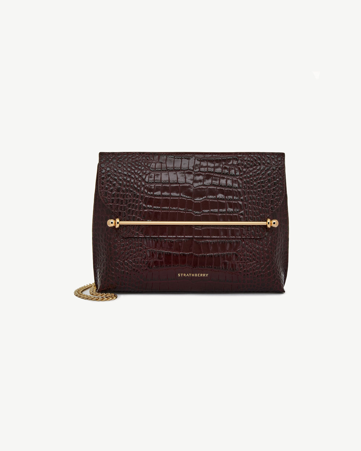 Stylist - Croc-Embossed Leather Burgundy - View 2