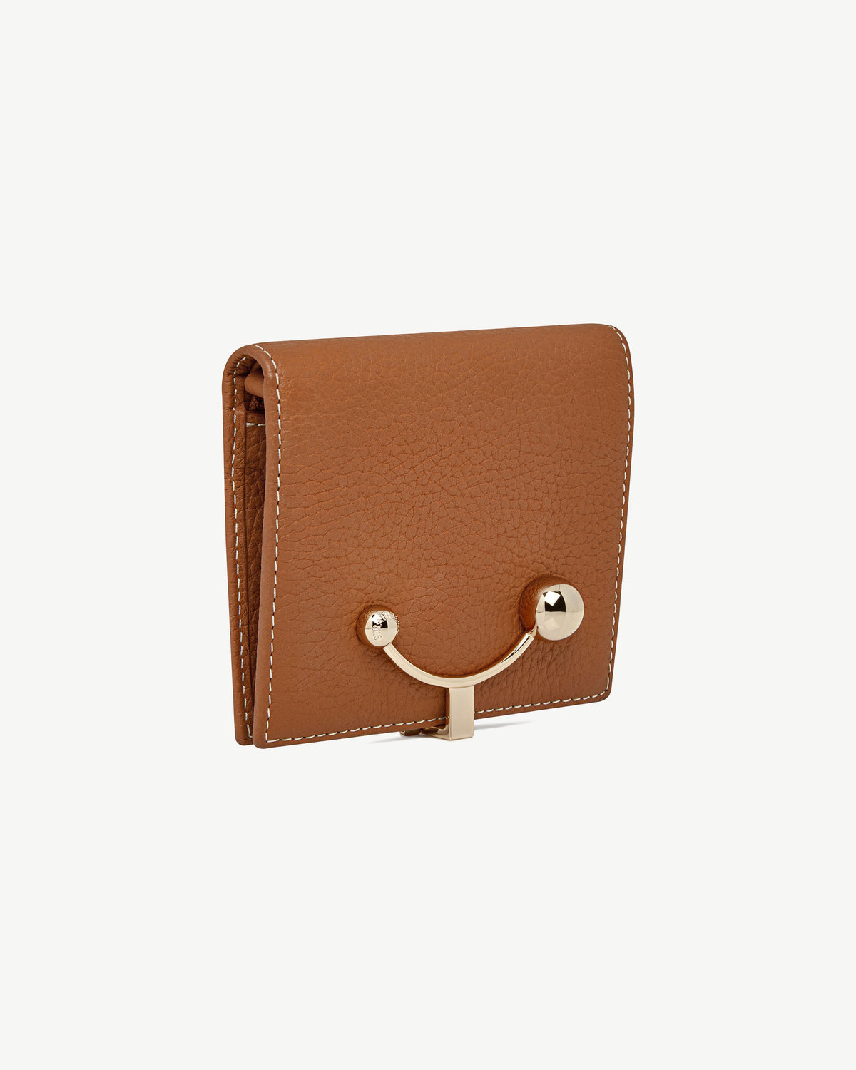 Crescent Wallet - Tan with Vanilla Stitch - View 3