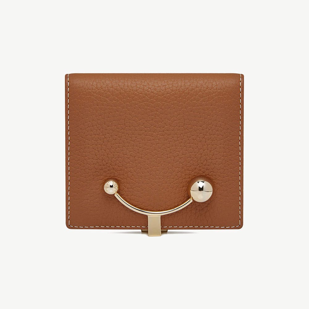 Crescent Wallet - Tan with Vanilla Stitch - View 1