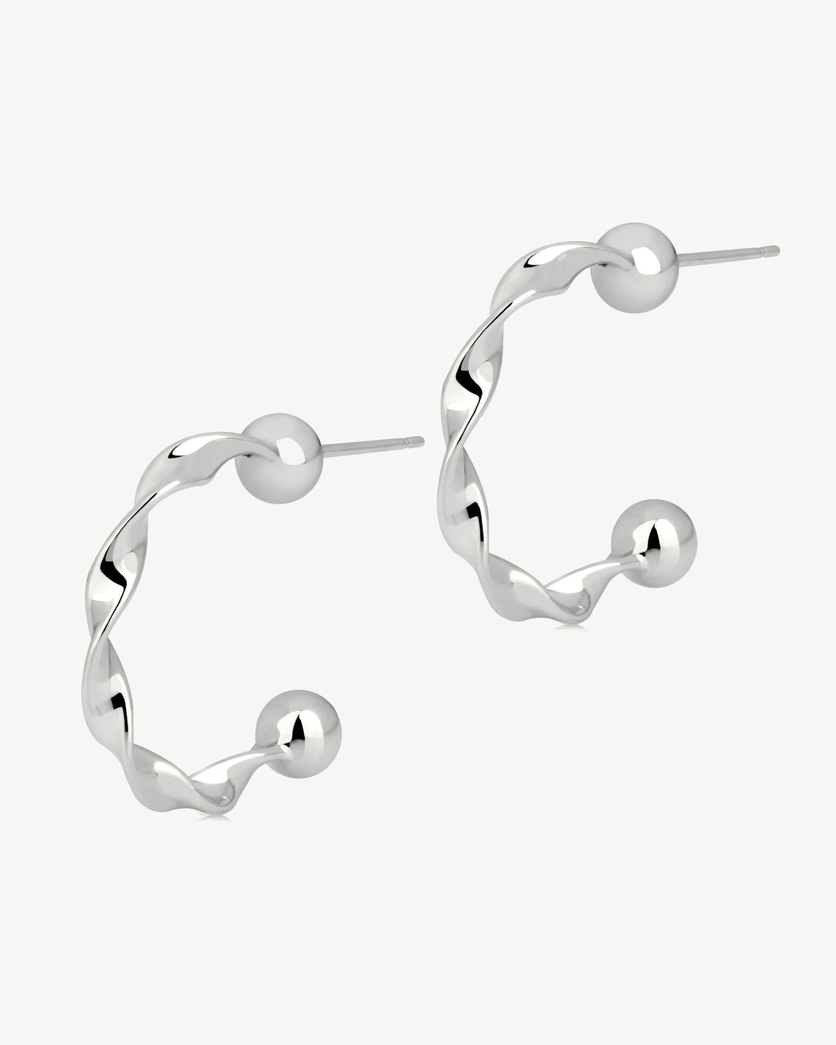 Crescent Twisted Hoop - Sterling Silver - View 2