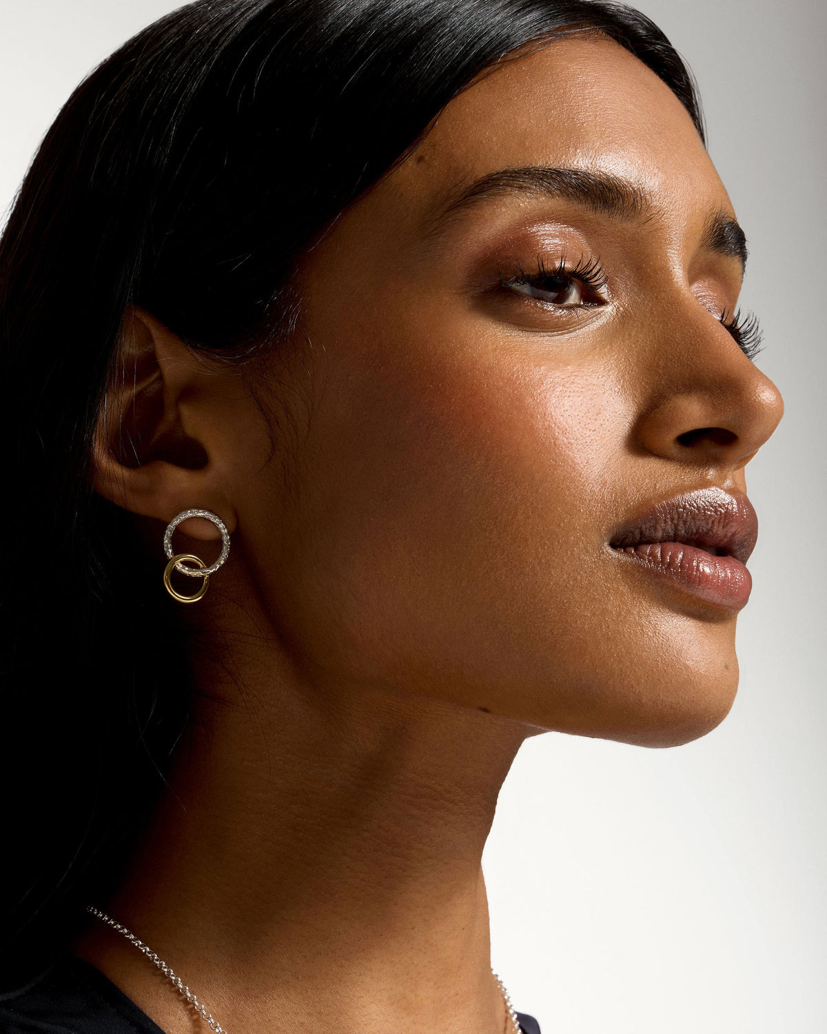 Halo Earrings - Sterling Silver/24 Carat Gold Gilded - View 4