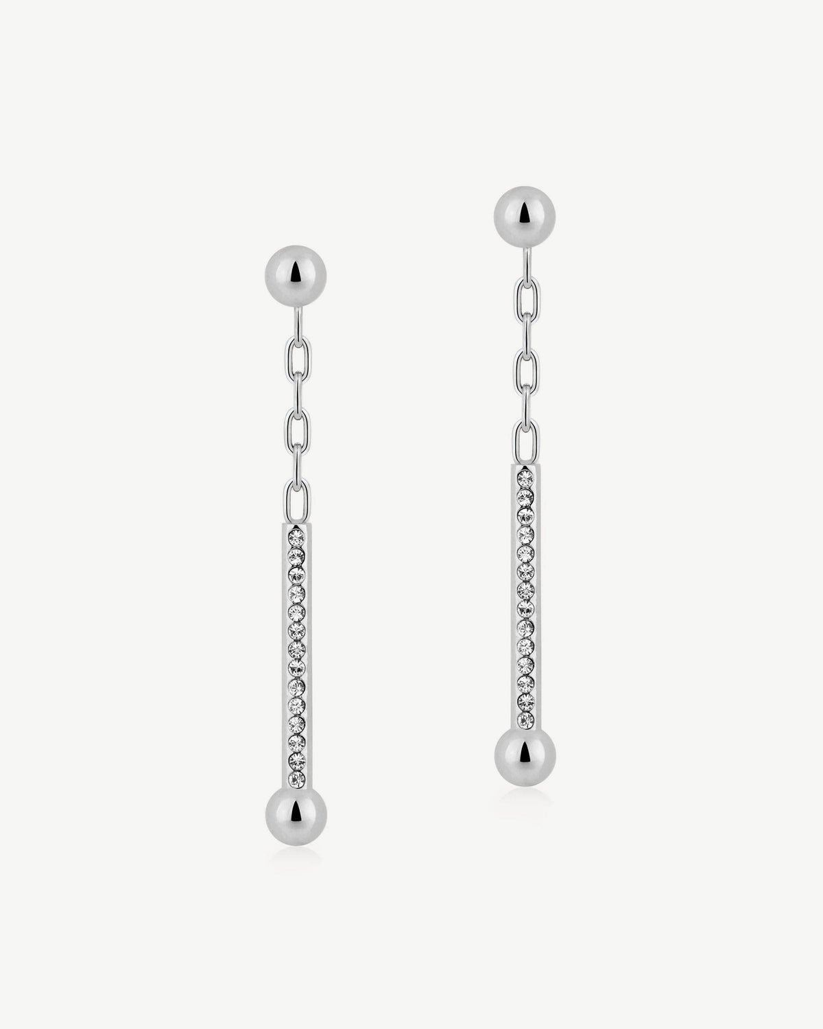 Crystal Music Drop Earrings - Silver - View 2