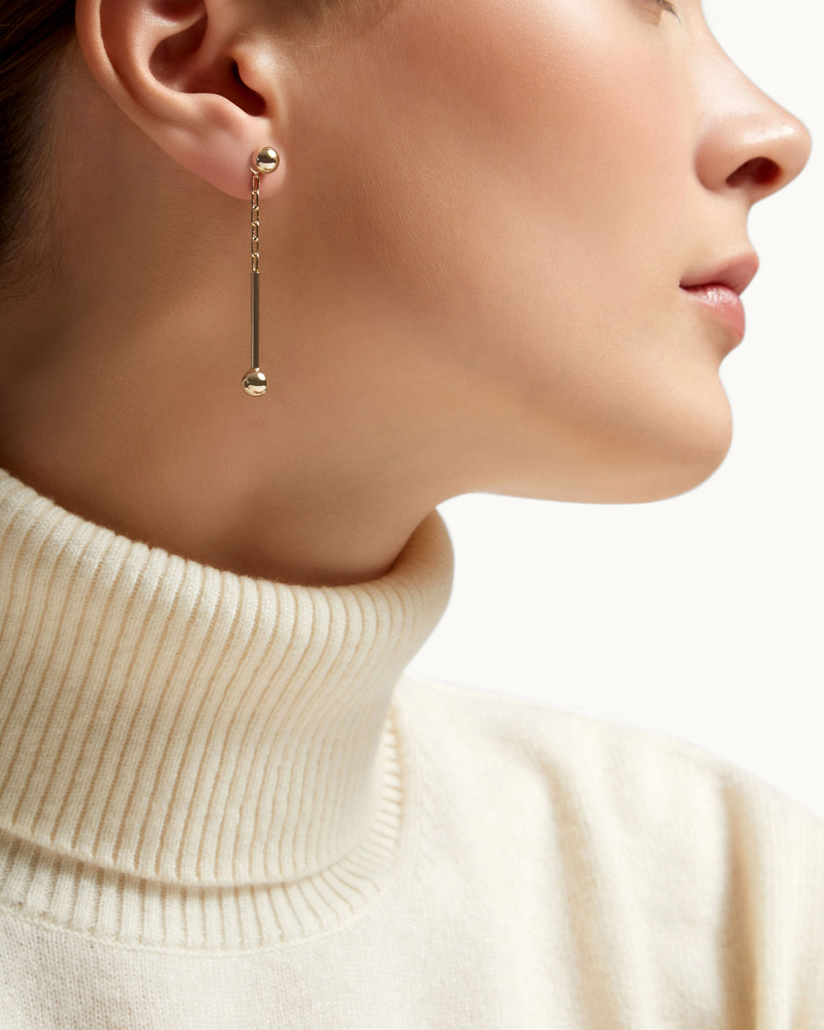 Music Bar Drop Earrings - 22 Carat Gold Gilded - View 3