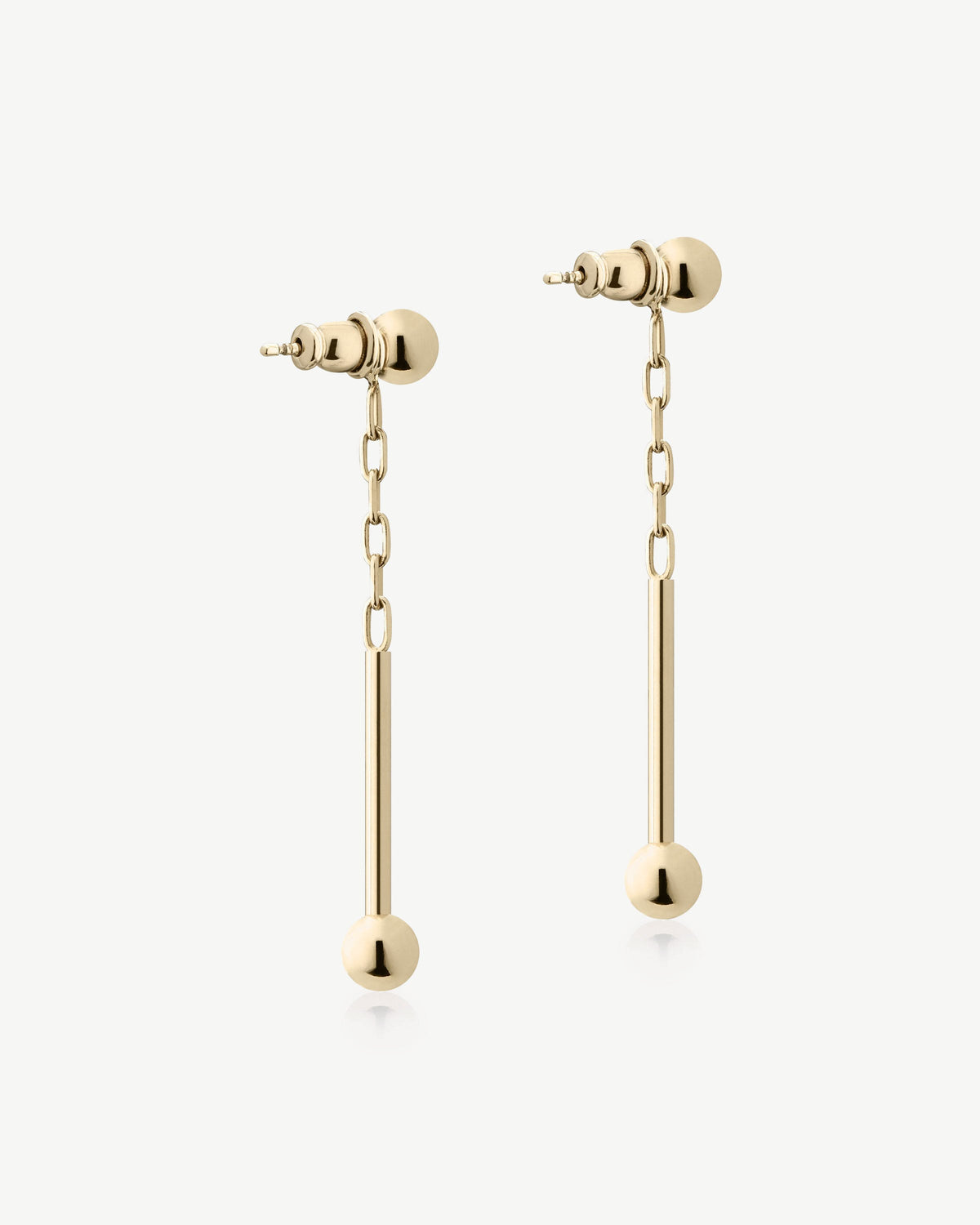 Music Bar Drop Earrings - 22 Carat Gold Gilded - View 5