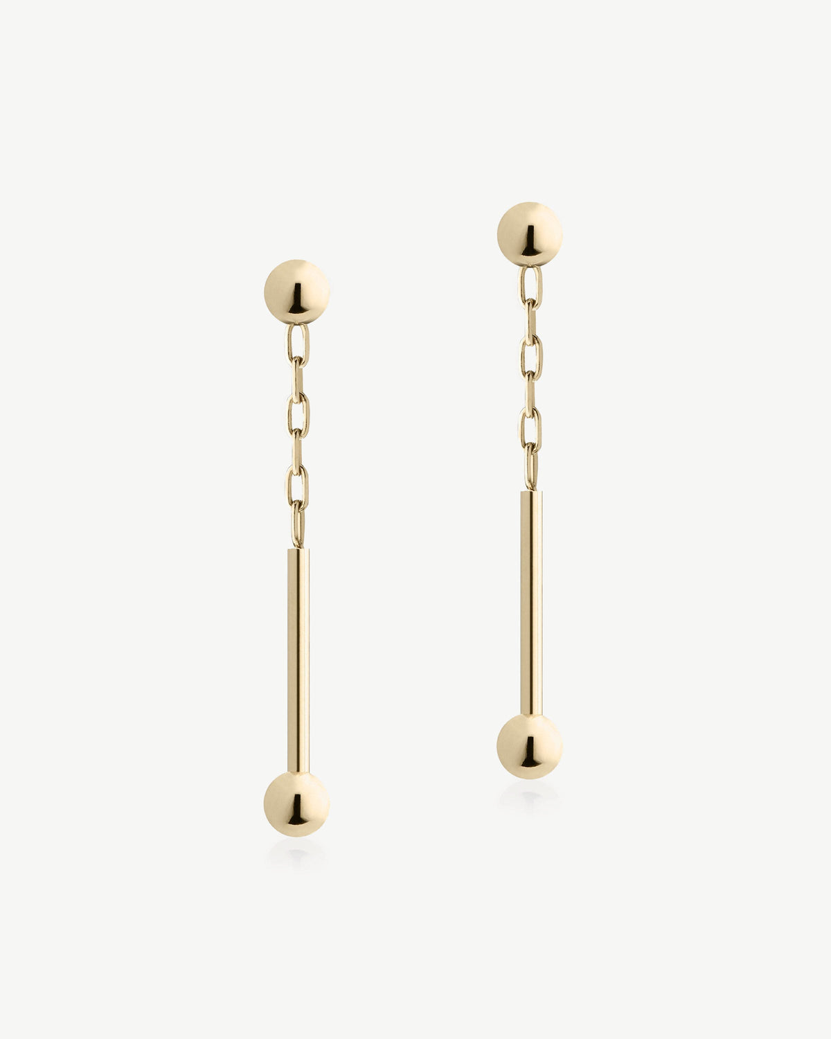 Music Bar Drop Earrings - 22 Carat Gold Gilded - View 2