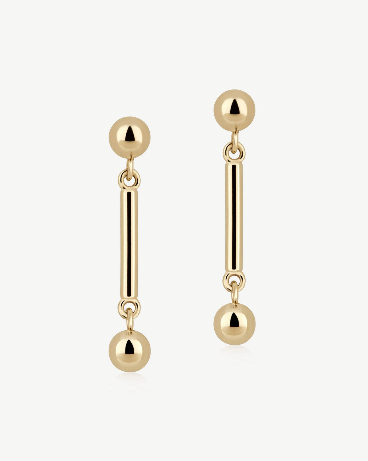Music Bar Earrings - 22 Carat Gold Gilded - View 2