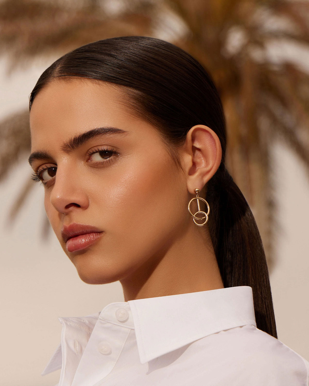 Music Bar Hoop Earrings - 22 Carat Gold Gilded - View 3