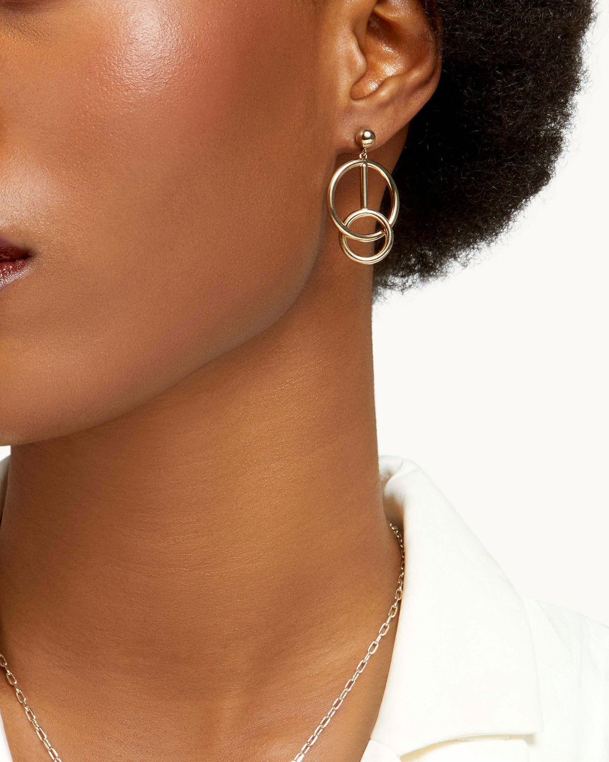 Music Bar Hoop Earrings - 22 Carat Gold Gilded - View 7