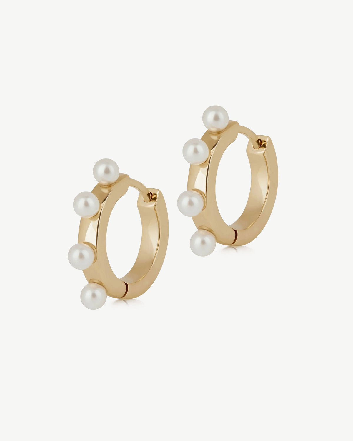 Pearl Huggies - 22 Carat Gold Gilded - View 2