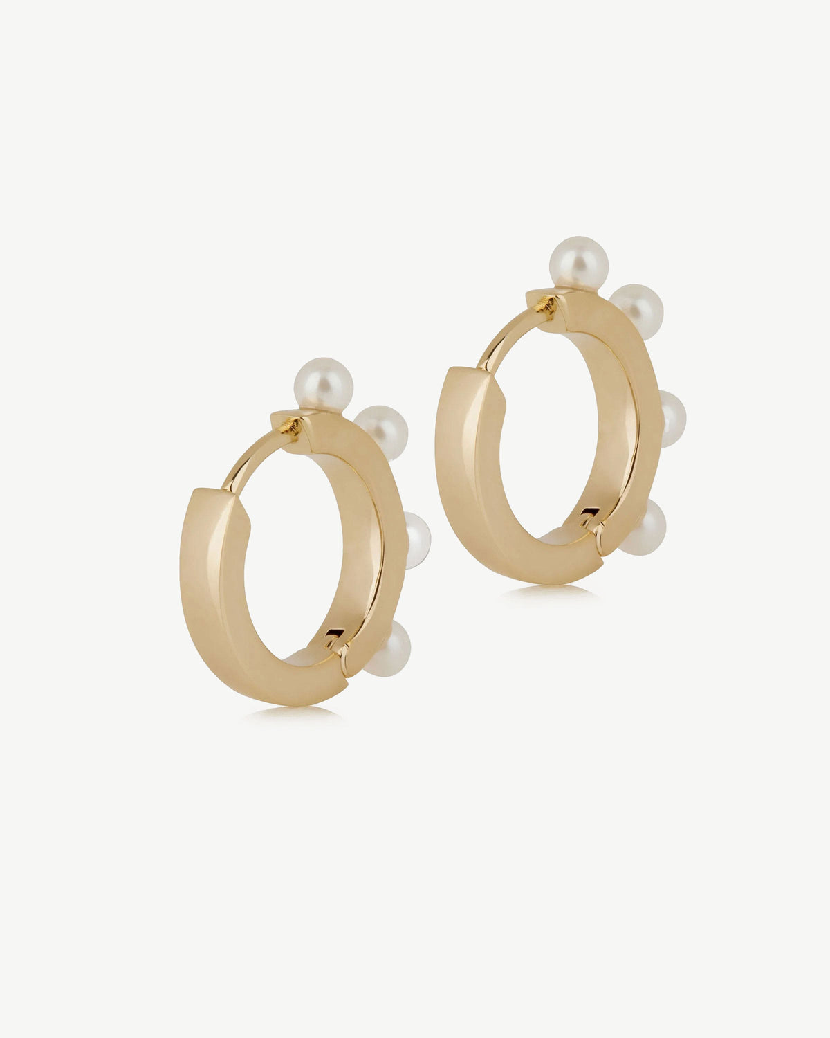 Pearl Huggies - 22 Carat Gold Gilded - View 3