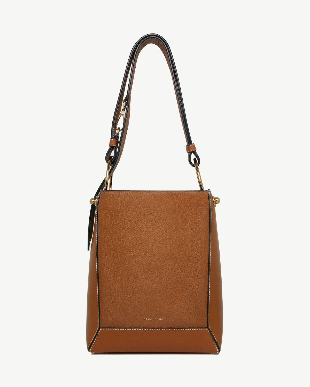 Lana Midi Bucket Bag - Tan with Vanilla Stitch - View 2