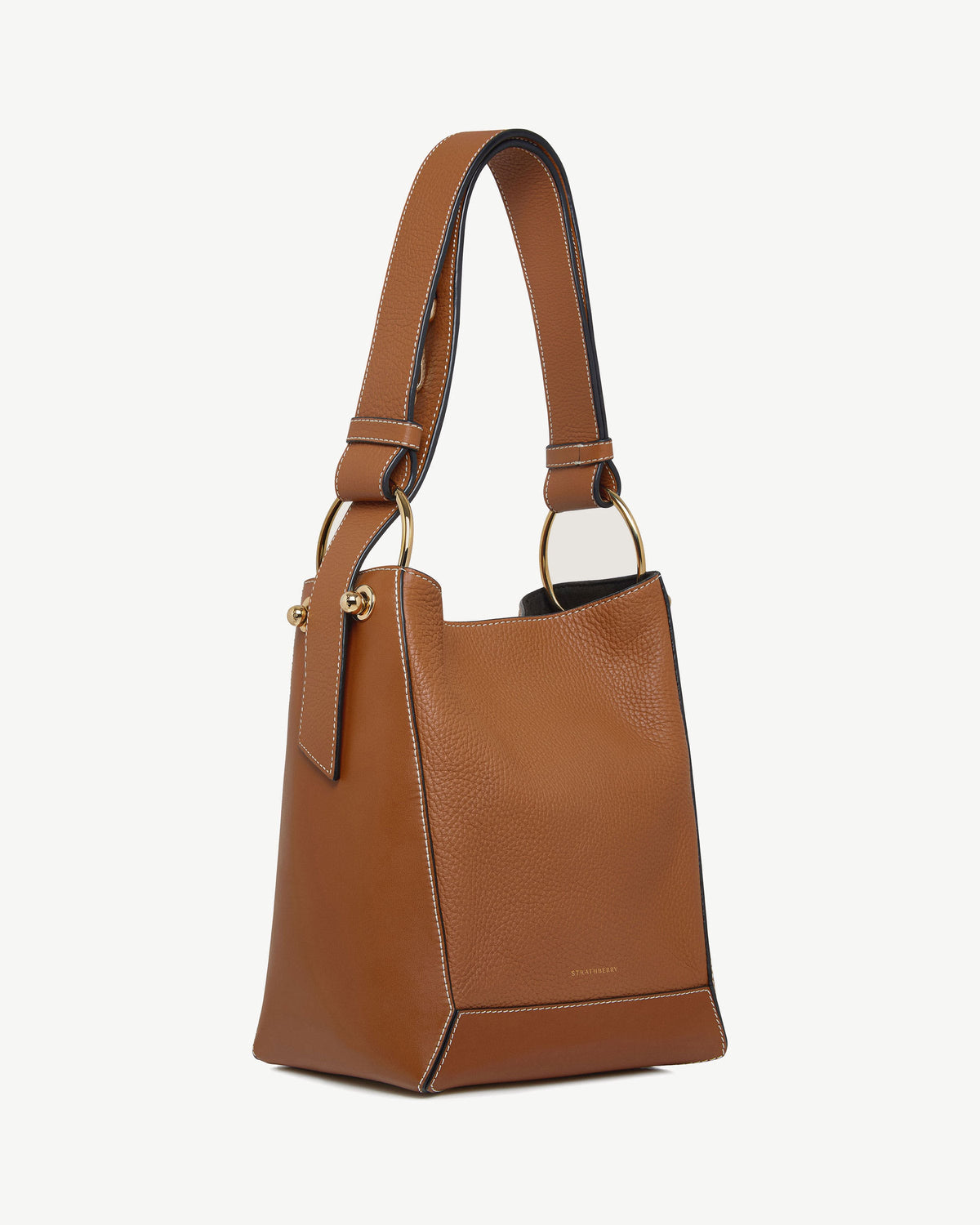 Lana Midi Bucket Bag - Tan with Vanilla Stitch - View 3