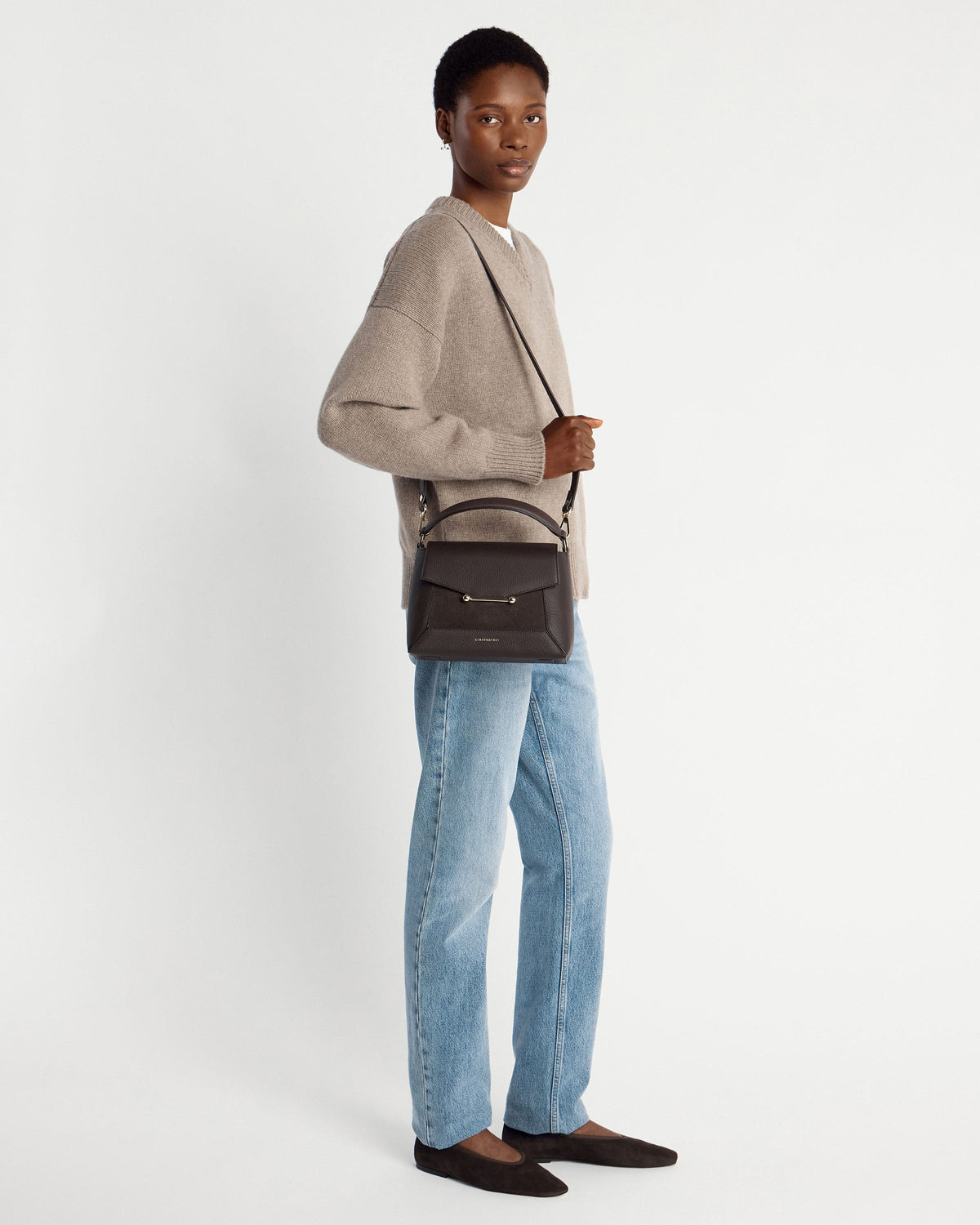 Mosaic Bag - Dark Chocolate Suede/Leather - View 7