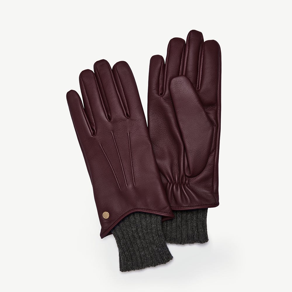 Grange Gloves - Burgundy - View 1