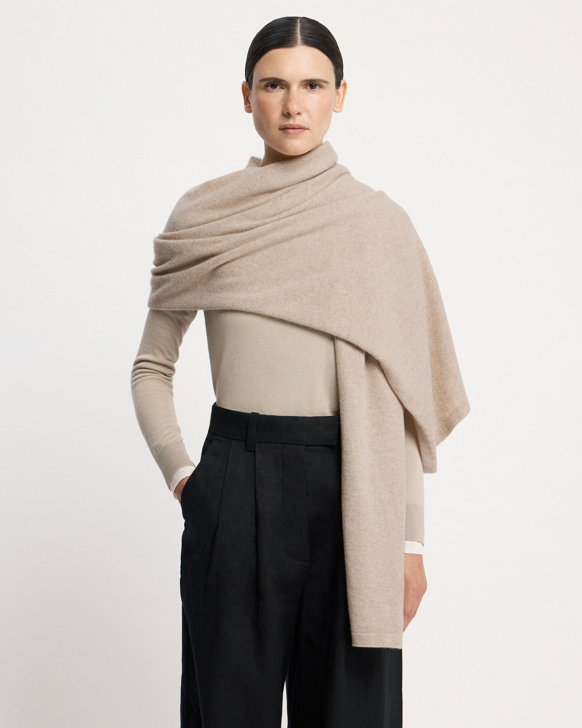Westray Cashmere Travel Wrap - Oat - View 3