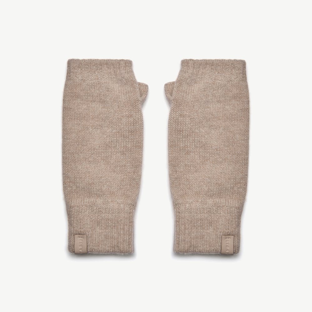 Westray Fingerless Cashmere Gloves - Oat - View 1