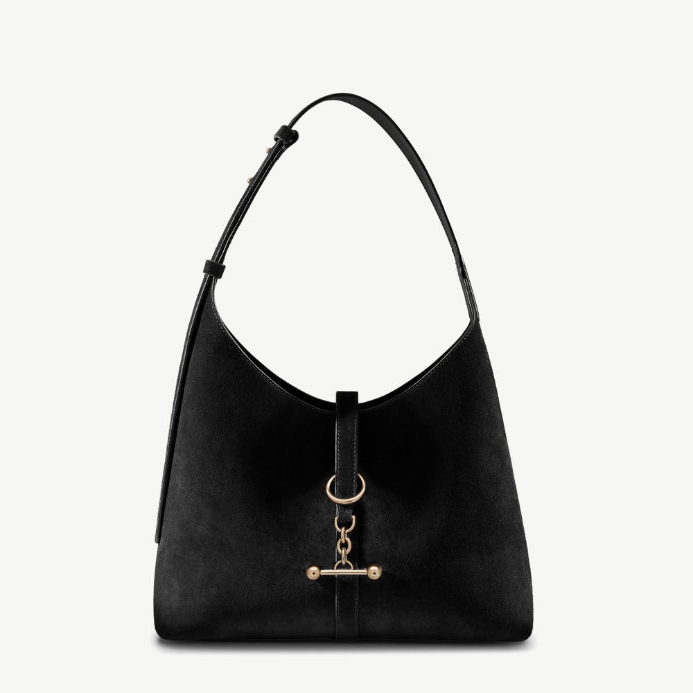 Kite Hobo - Black Suede - View 1