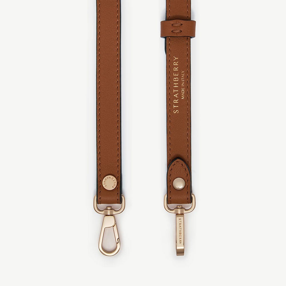 Thin Adjustable Leather Strap - Chestnut - View 1