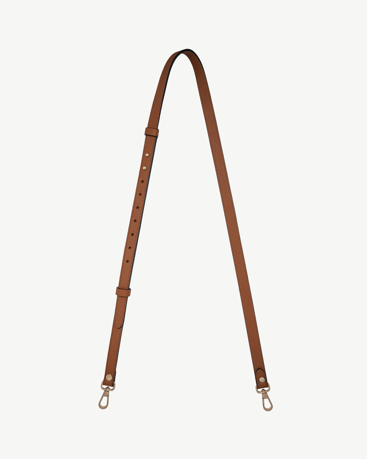 Thin Adjustable Leather Strap - Chestnut - View 3