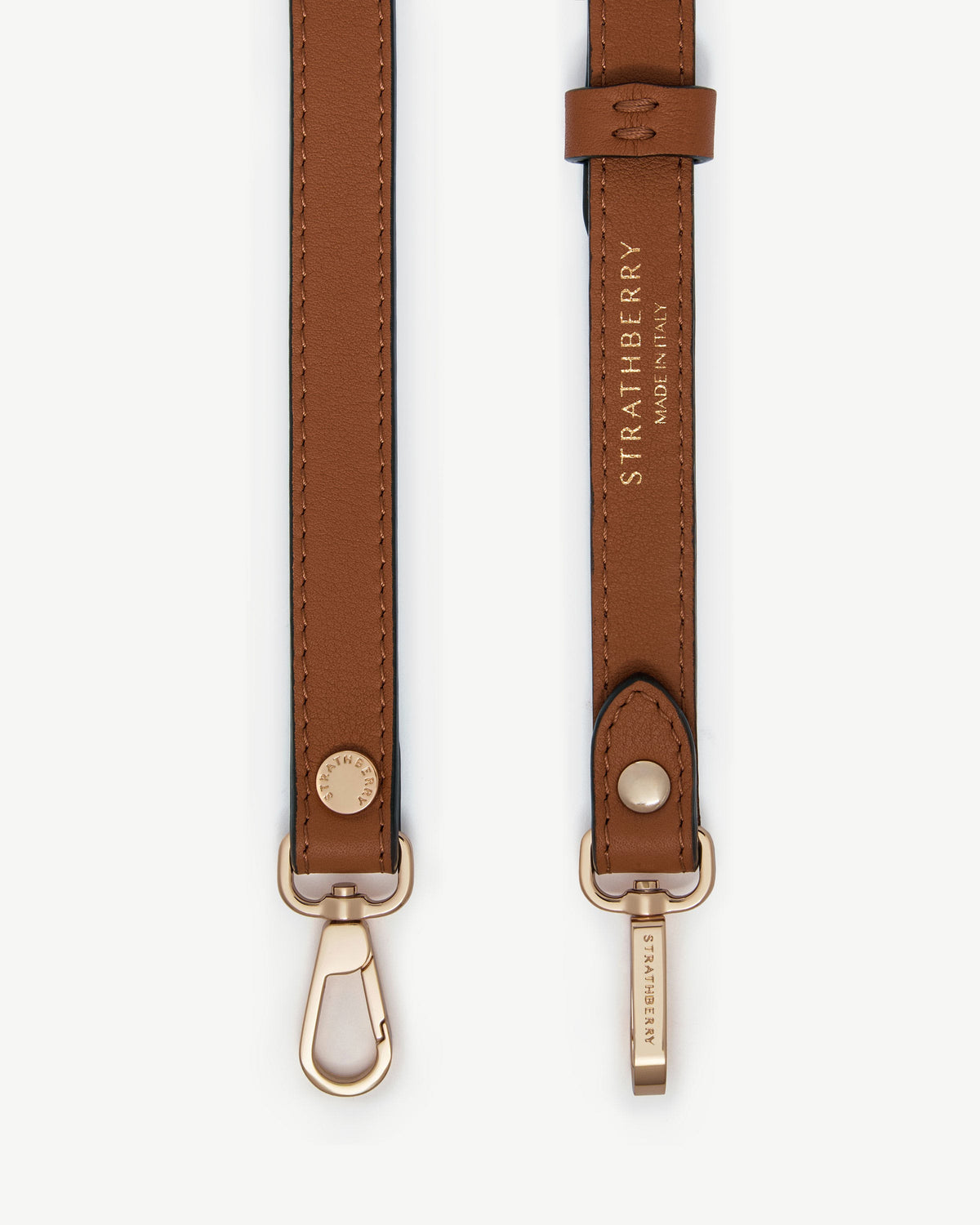 Thin Adjustable Leather Strap - Chestnut - View 4