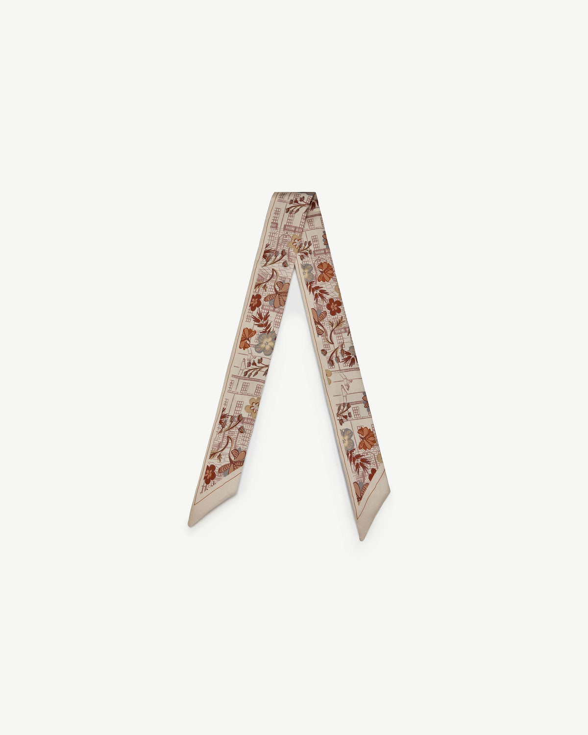 Silk Skinny Scarf - Strathberry Townhouse Print - View 2