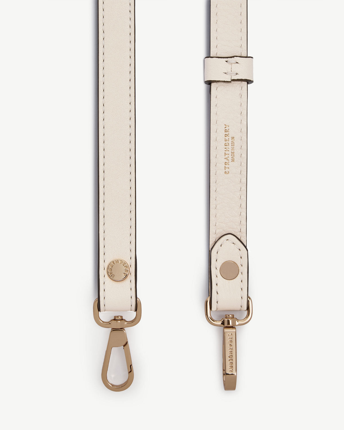 Thin Adjustable Leather Strap - Vanilla - View 4