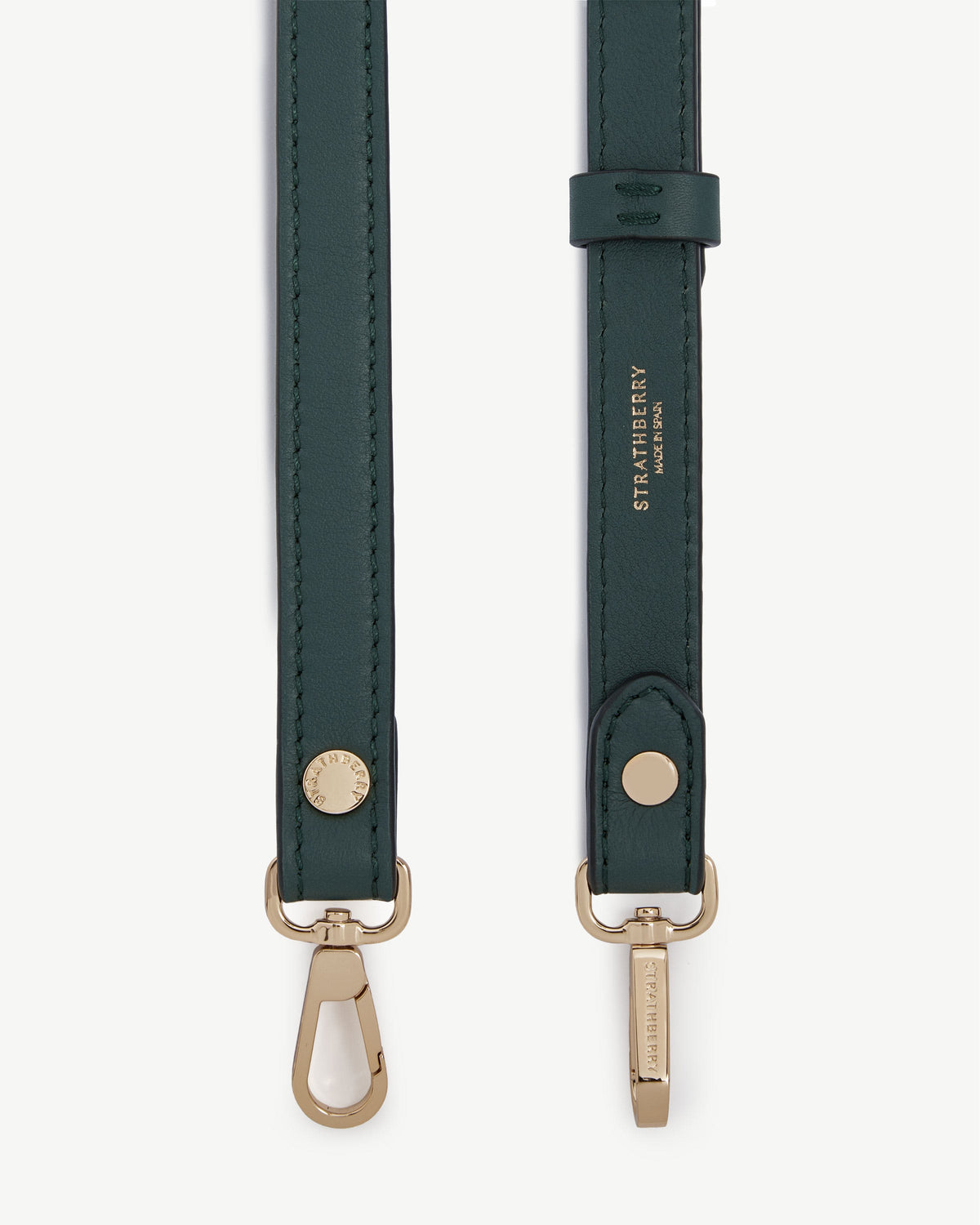 Thin Adjustable Leather Strap - Bottle Green - View 4