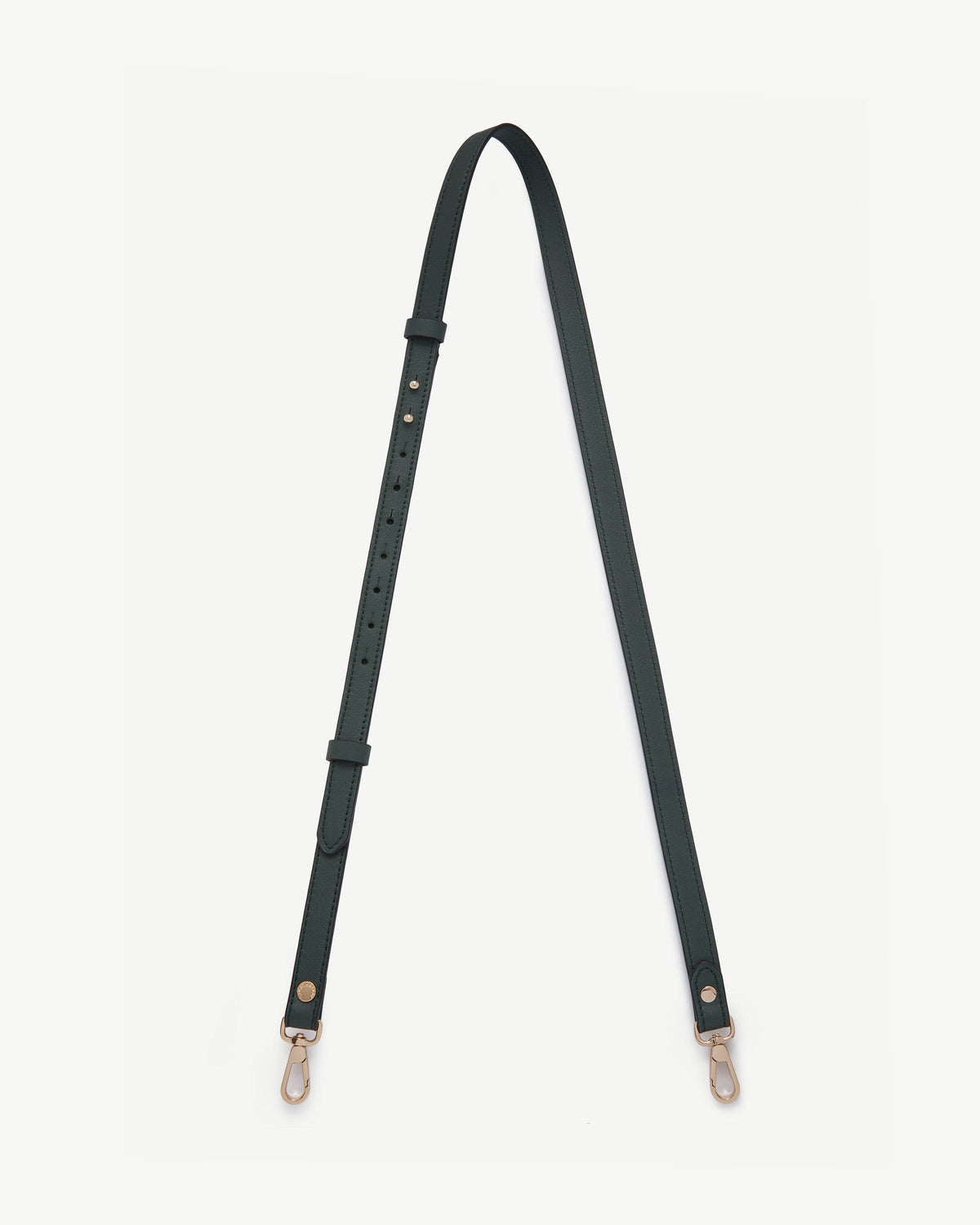 Thin Adjustable Leather Strap - Bottle Green - View 2