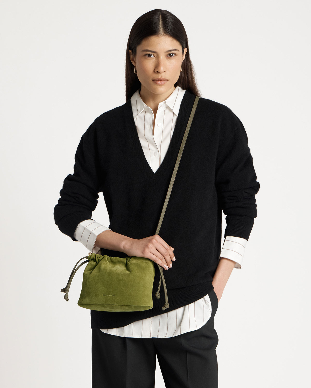 Charlotte Drawstring - Lime Suede/Khaki - View 5