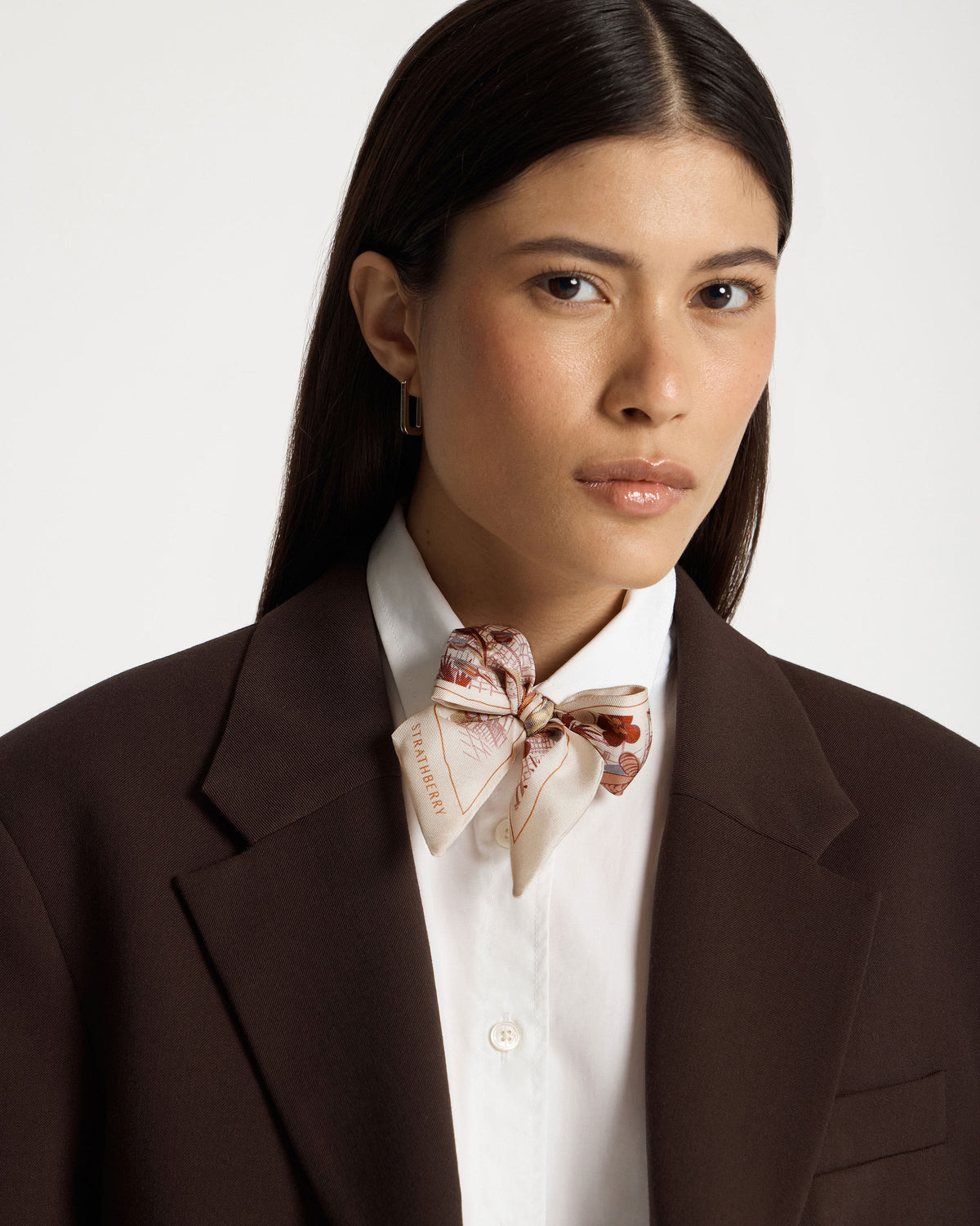 Silk Skinny Scarf - Strathberry Townhouse Print - View 5