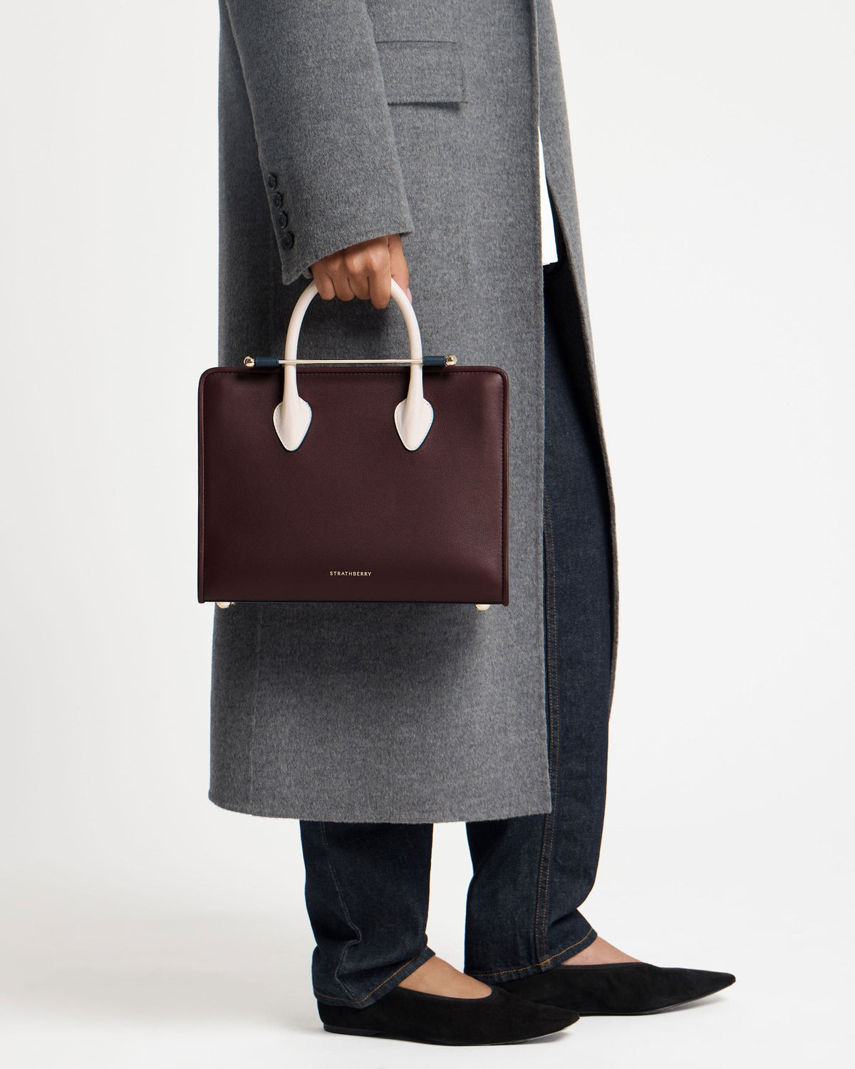 Midi Tote - Burgundy/Navy/Vanilla - View 11