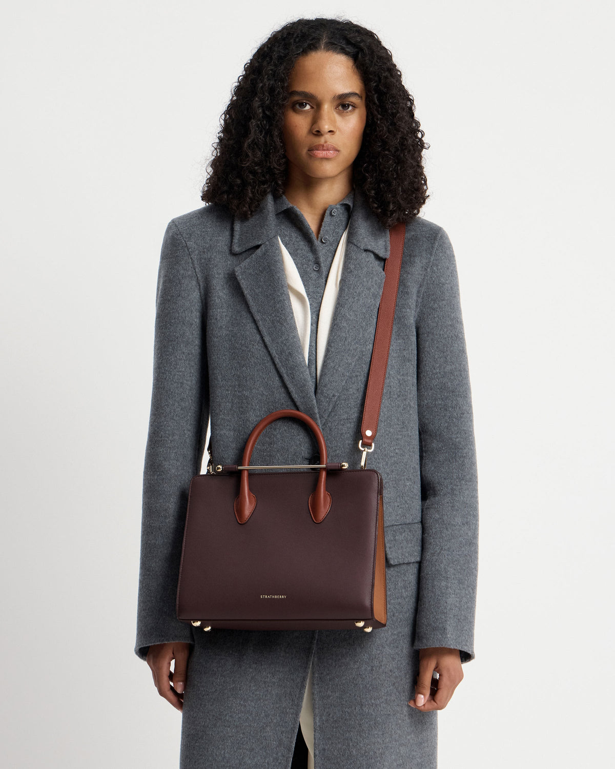 Midi Tote - Burgundy/Walnut/Chestnut - View 10