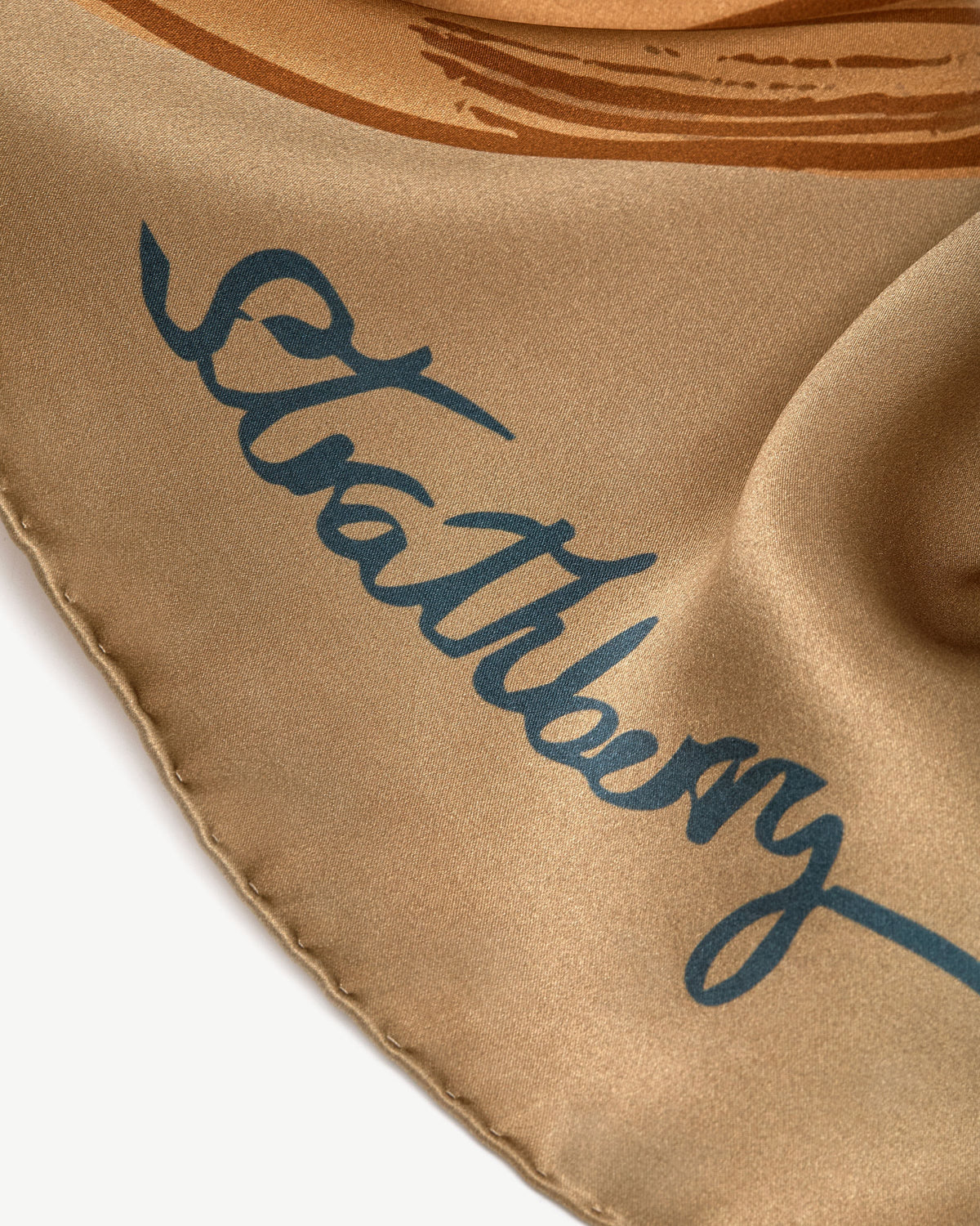 Silk Square Scarf - Cognac/Butter Yellow Bluebell Floral Print - View 3