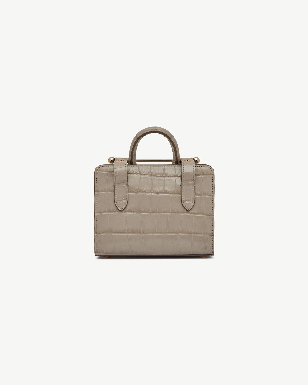 Nano Tote - Croc-Embossed Leather Light Taupe - View 4