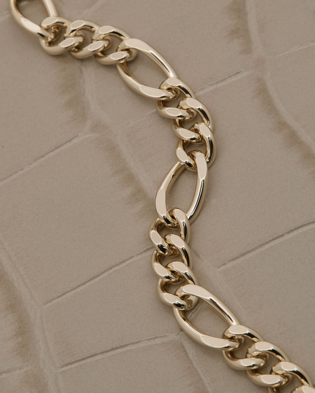 Multrees Chain Wallet - Croc-Embossed Leather Light Taupe - View 6