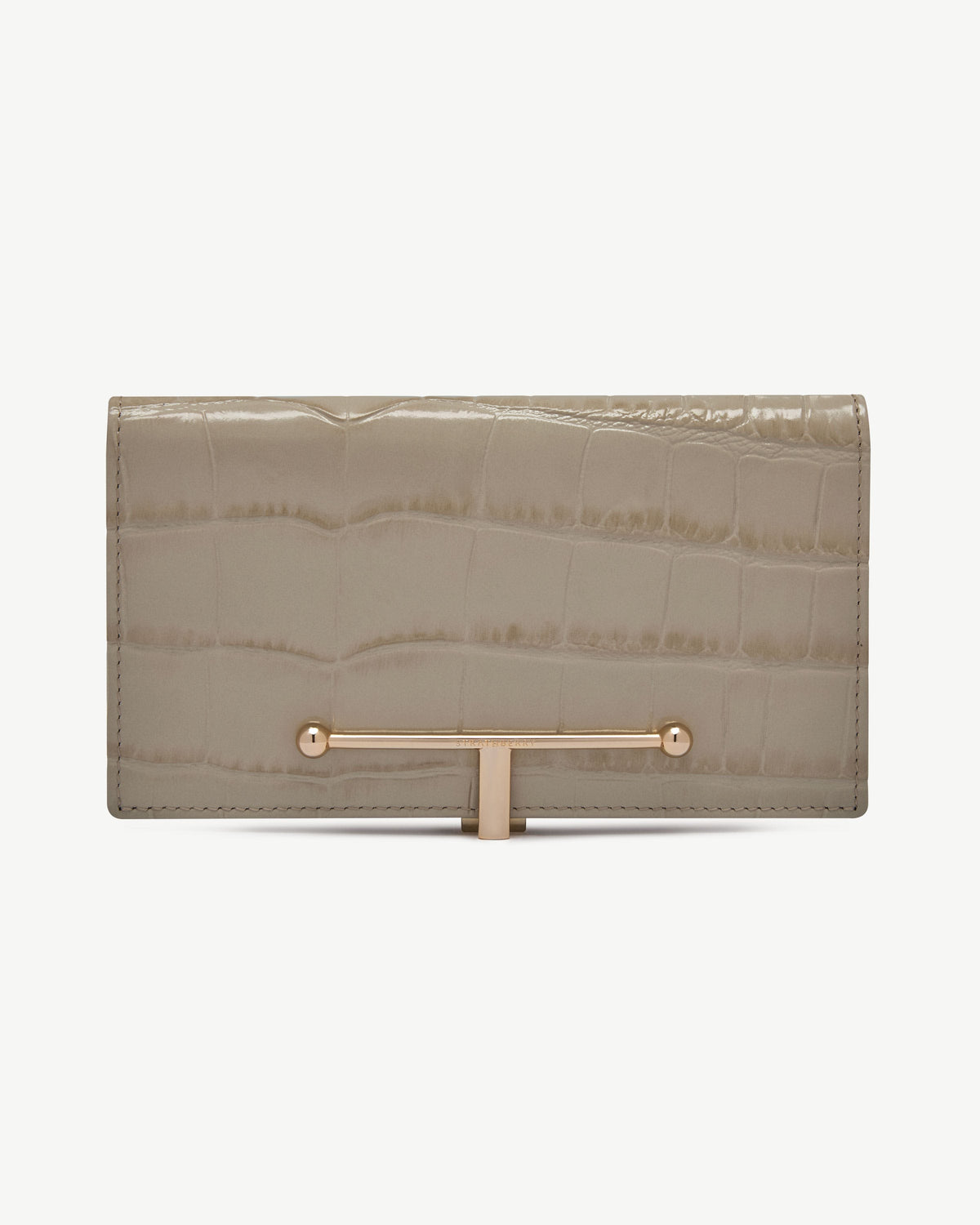 Large Melville Street Wallet - Croc-Embossed Leather Light Taupe - View 2