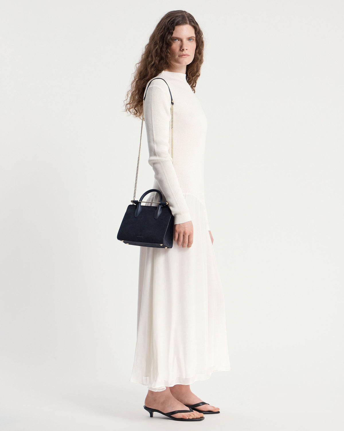 Mini Tote - Navy Suede - View 9