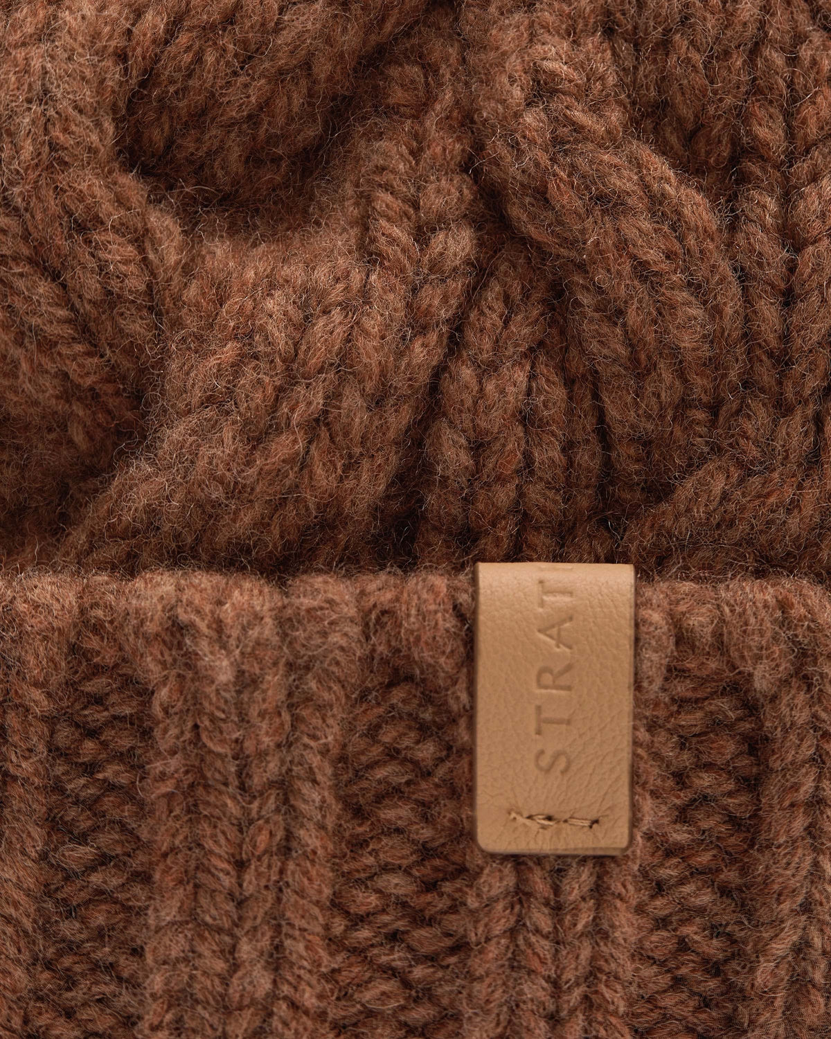 Cable Knit Beanie - Hazelnut - View 4