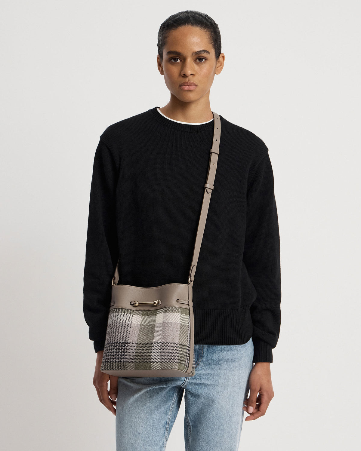 Corda Bucket - Strathberry Tartan Taupe - View 8