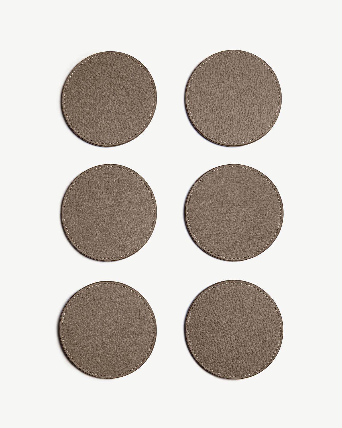Leather Coasters - Taupe - View 2